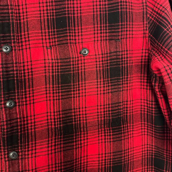 SONOMA MEN'S BUFFALO CHECK FLANNEL CASUAL BUTTON-UP SHIRT RED/BLACK SIZE XL - Picture 4 of 9